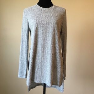 O’Neil Gray High-Low Side Slit Sweater